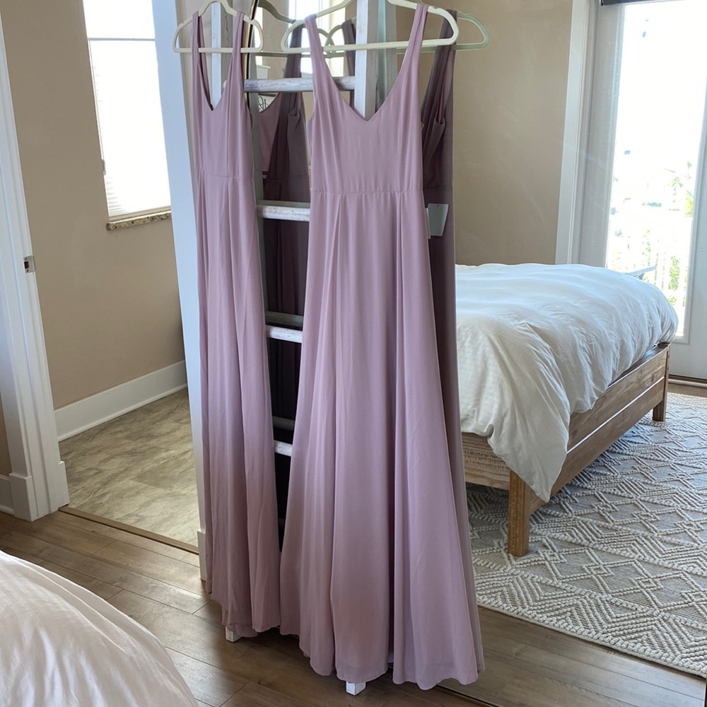 Neutral Mauve Sleeveless Maxi Dress, set of two, size SM, bridesmaid dresses!